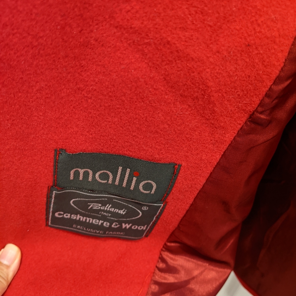 EUC Scarlet Red Wool Cashmere Winter Peacoat Mallia Melanie Lyne size 6 - Picture 8 of 14